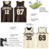 Custom Reversible Brown Cream Double Side Sublimation Basketball Suit Jersey