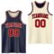 Custom Reversible Navy Red-Cream Double Side Sublimation Basketball Suit Jersey