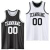 Custom Reversible Black White-Gray Double Side Sublimation Basketball Suit Jersey