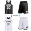 Custom Reversible Black White-Gray Double Side Sublimation Basketball Suit Jersey