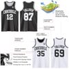 Custom Reversible Black White-Gray Double Side Sublimation Basketball Suit Jersey