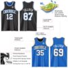 Custom Reversible Black Gray-Blue Double Side Sublimation Basketball Suit Jersey