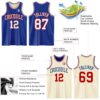 Custom Reversible Royal White-Red Double Side Sublimation Basketball Suit Jersey