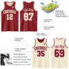 Custom Reversible Maroon Cream Double Side Sublimation Basketball Suit Jersey