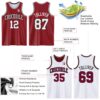 Custom Reversible Maroon White-Black Double Side Sublimation Basketball Suit Jersey