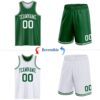 Custom Reversible Kelly Green White Double Side Sublimation Basketball Suit Jersey