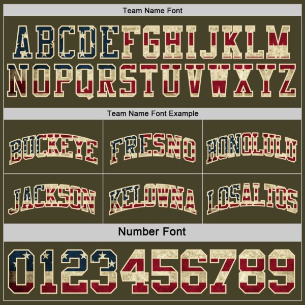 Custom Reversible Olive Vintage USA Flag Cream-Red Double Side Salute To Service Sublimation Basketball Suit Jersey