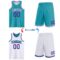Custom Reversible Teal Purple-White Double Side Sublimation Basketball Suit Jersey