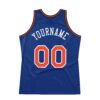 Custom Royal Orange-White Authentic Throwback Basketball Jersey