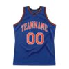 Custom Royal Orange-White Authentic Throwback Basketball Jersey