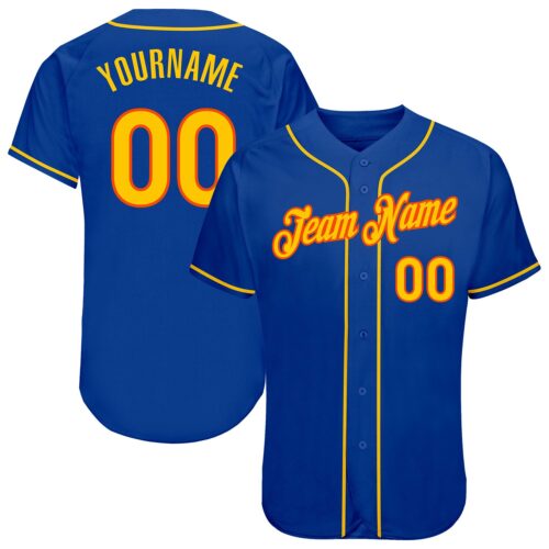 Royal0133 Custom Royal Gold-Orange Authentic Baseball Jersey