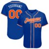 Custom Royal Orange-White Authentic Baseball Jersey
