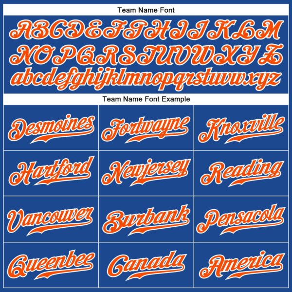 Custom Royal Orange-White Authentic Baseball Jersey