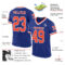 Custom Royal Orange-White Mesh Authentic Throwback Football Jersey