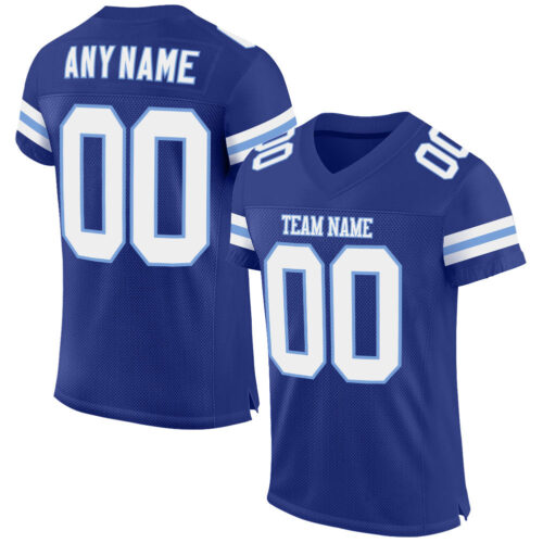 Royal0188 Custom Royal White-Light Blue Mesh Authentic Football Jersey