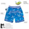 Custom Royal Royal-White 3D Pattern Design Anchors Authentic Basketball Shorts