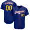 Custom Royal Gold-Crimson Authentic Baseball Jersey