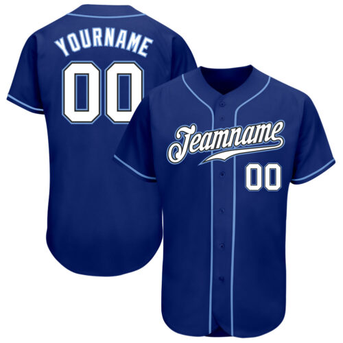 Royal0325 Custom Royal White-Light Blue Authentic Baseball Jersey