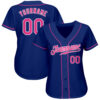 Custom Royal Pink-White Authentic Baseball Jersey