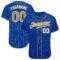 Custom Royal White Pinstripe Old Gold-White Authentic Baseball Jersey