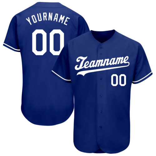 Royal0336 Custom Royal White Authentic Baseball Jersey
