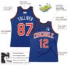 Custom Royal Orange-White Authentic Throwback Basketball Jersey