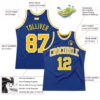 Custom Royal Gold-White Authentic Throwback Basketball Jersey