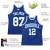 Custom Royal White-Light Blue Authentic Throwback Basketball Jersey
