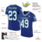 Royal0359-1 Custom Royal White-Kelly Green Mesh Authentic Throwback Football Jersey