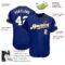 Custom Royal White Old Gold-Black Authentic Baseball Jersey
