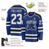 Custom Royal White-Black Hockey Jersey