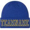 Custom Royal Royal-Gold Stitched Cuffed Knit Hat