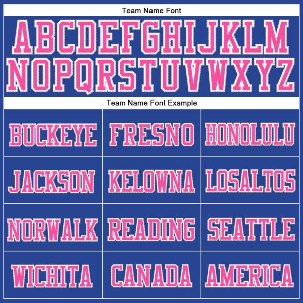 Custom Royal Pink-White Stitched Cuffed Knit Hat