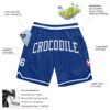 Custom Royal White Authentic Throwback Basketball Shorts