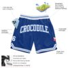 Custom Royal White-Light Blue Authentic Throwback Basketball Shorts
