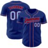 Custom Royal Light Blue-Red Authentic Baseball Jersey