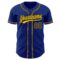 Custom Royal Black-Gold Authentic Baseball Jersey