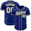 Custom Royal White-Gold Authentic Baseball Jersey