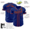 Custom Royal Royal-Orange Authentic Baseball Jersey