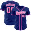 Custom Royal Pink-White Authentic Baseball Jersey