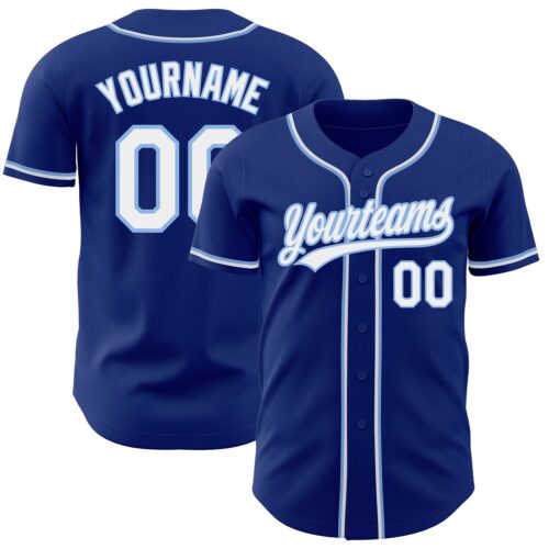 Royal0466 Custom Royal White-Light Blue Authentic Baseball Jersey
