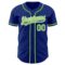 Custom Royal Neon Green-White Authentic Baseball Jersey