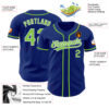 Custom Royal Neon Green-White Authentic Baseball Jersey