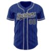 Custom Royal White Pinstripe Black Authentic Baseball Jersey