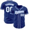 Custom Royal White Pinstripe White-Light Blue Authentic Baseball Jersey
