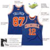 Custom Royal Orange-Gray Authentic Throwback Basketball Jersey