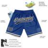 Custom Royal Black-White Authentic Throwback Basketball Shorts