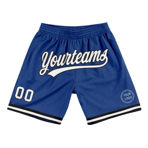 Royal0503 Custom Royal White-Black Authentic Throwback Basketball Shorts