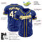 Custom Royal White Pinstripe Yellow Authentic Baseball Jersey