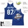 Custom Royal White-Light Blue Authentic Throwback Basketball Jersey
